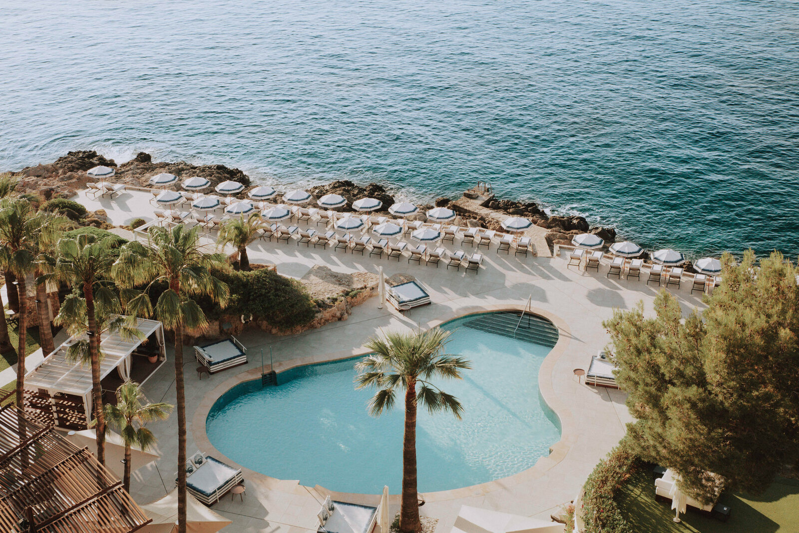 The Pool Club Bombón at Hotel de Mar, above the Mediterranean