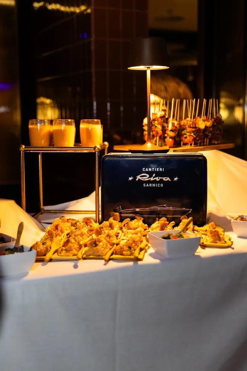 The Riva lounge bar buffet during the evening